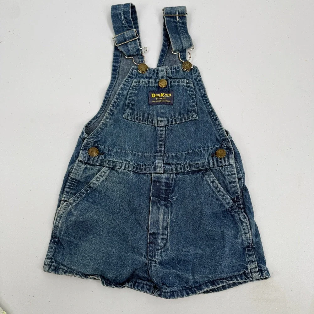 OshKosh B'gosh Overalls Kids 4T Blue Vintage Vestbak Denim Made in USA